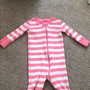Hanna Andersson Pink Zip Striped Pajamas-Like New!